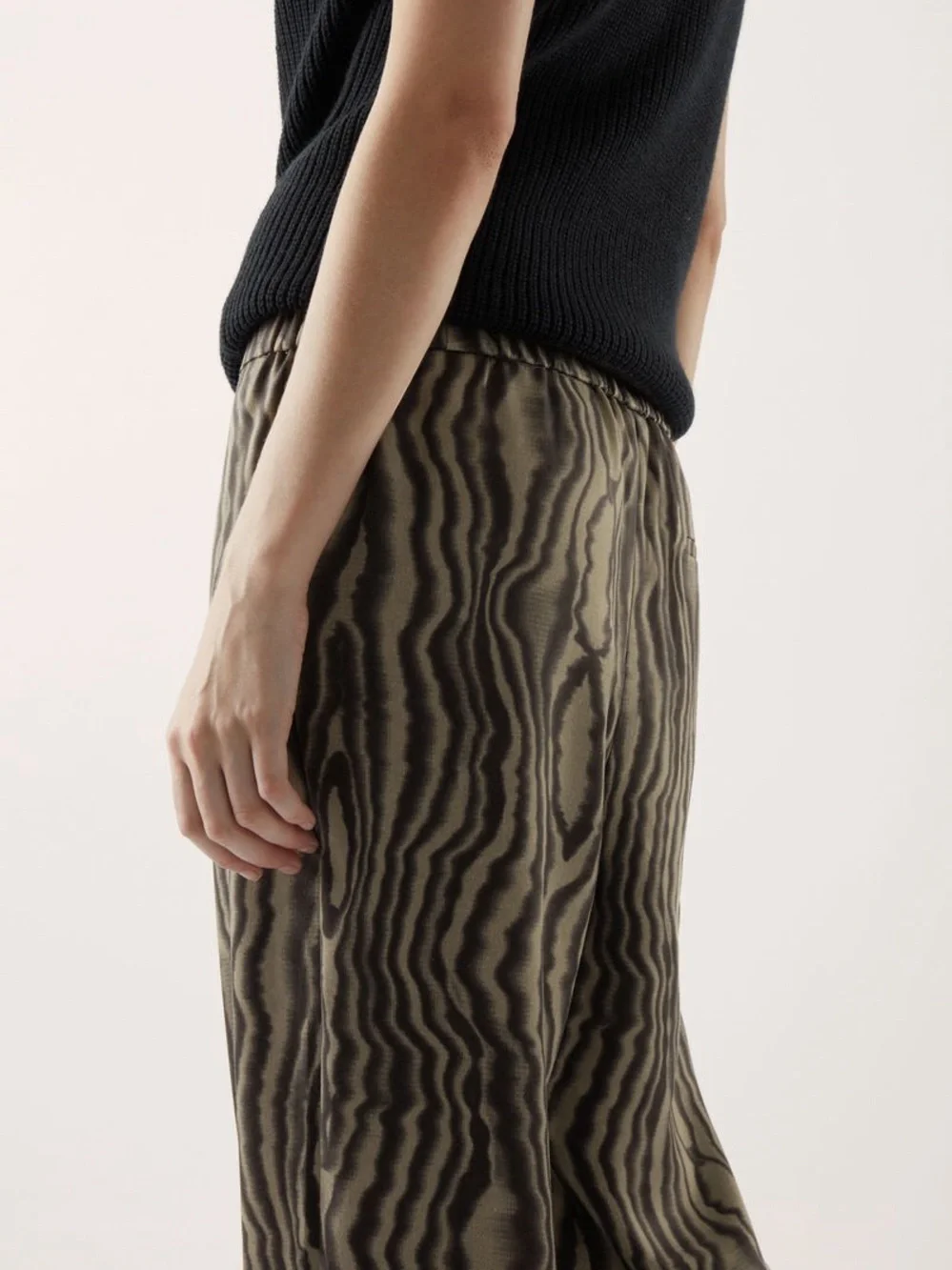 Cos Loose Trouser medium green and black abstract print